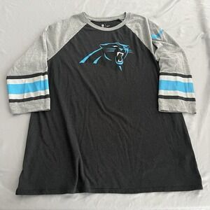 Nike Carolina Panthers Women's Stripe 3/4 Sleeve Raglan Tee Size XL